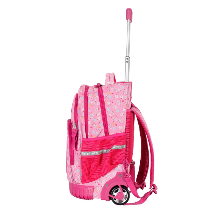 Mochila Escolar Elf 2026 2 Divisiones Rosa con Carro Art.I6464A